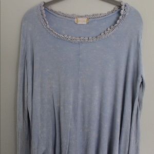 Altar’d State long sleeve blue top with lace